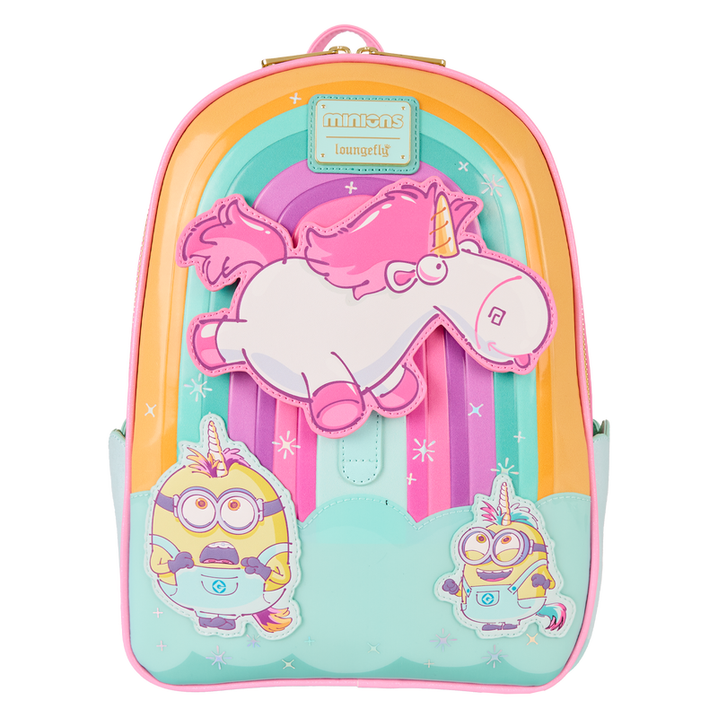 Loungefly Minions Fluffy Unicorn Rainbow Mini Backpack