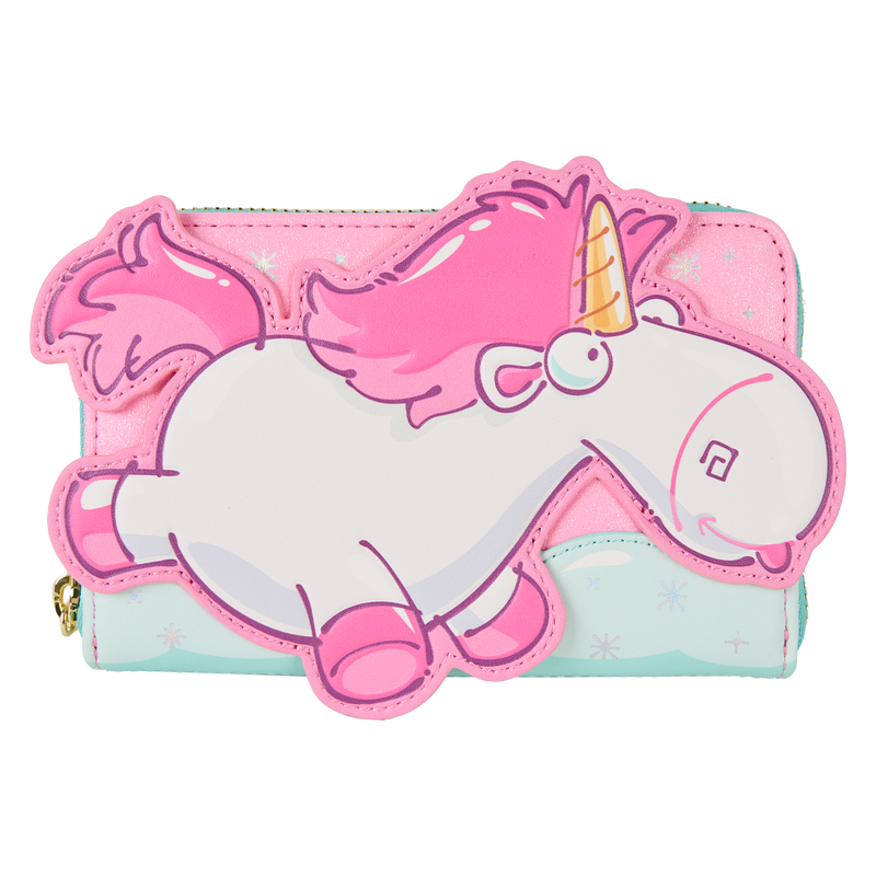 Loungefly Minions Fluffy Unicorn Rainbow Glitter Zip Around Wallet