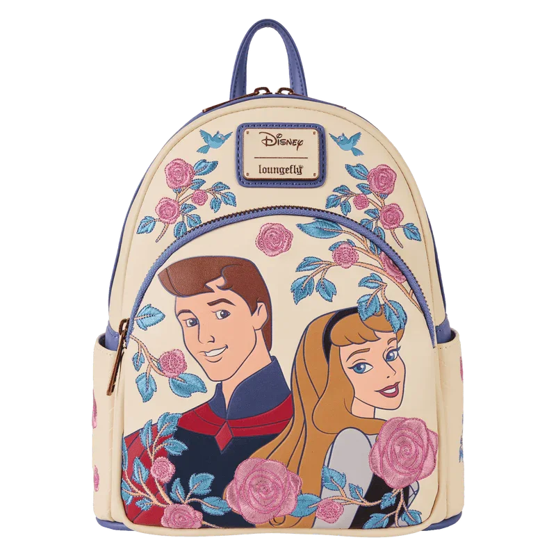 Loungefly Disney Sleeping Beauty Princess Aurora & Prince Phillip Floral Mini Backpack