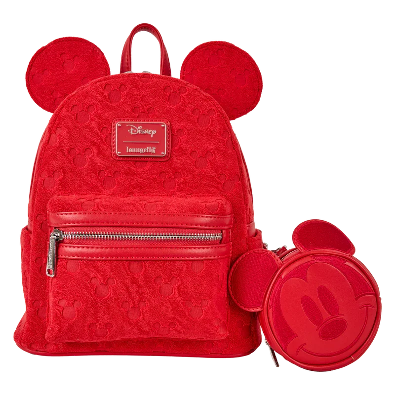 Loungefly Disney Mickey Mouse All-Over Print Terry Cloth Mini Backpack