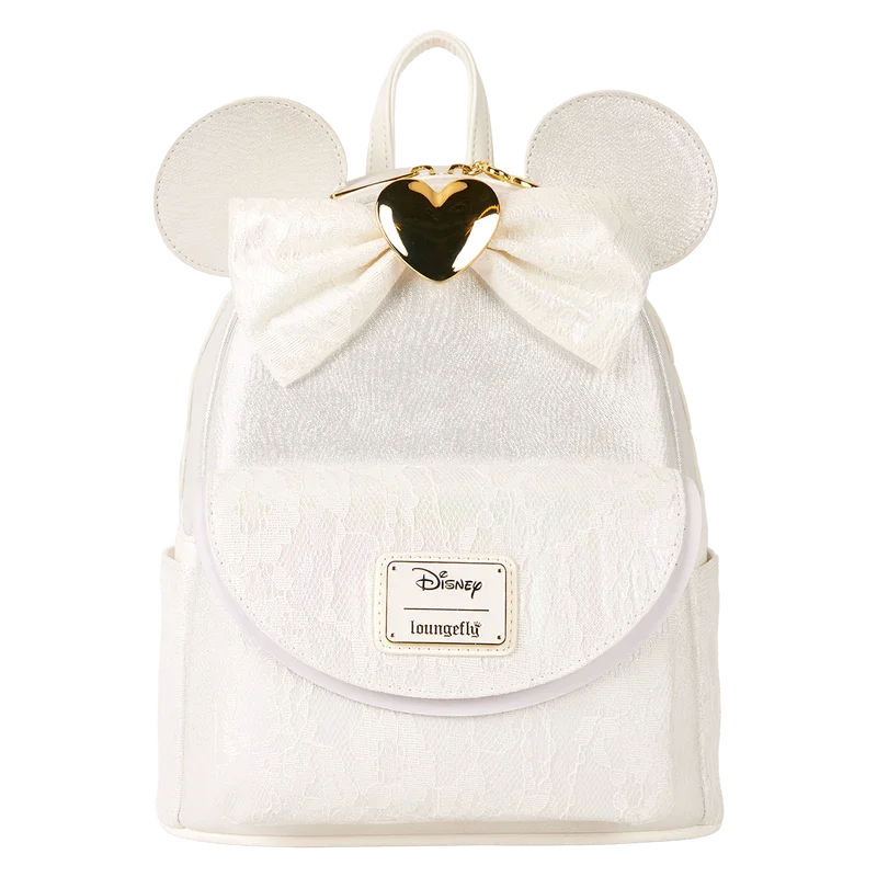 Loungefly Disney Minnie Mouse Iridescent Lace Wedding Mini Backpack