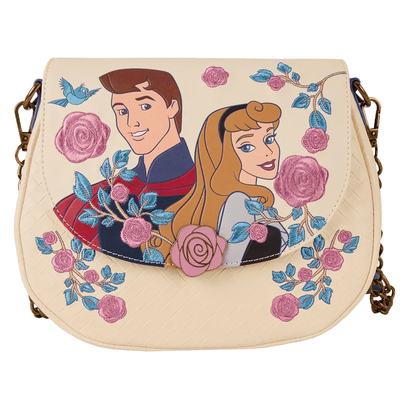 Loungefly Disney Sleeping Beauty Princess Aurora & Prince Phillip Floral Crossbody Bag