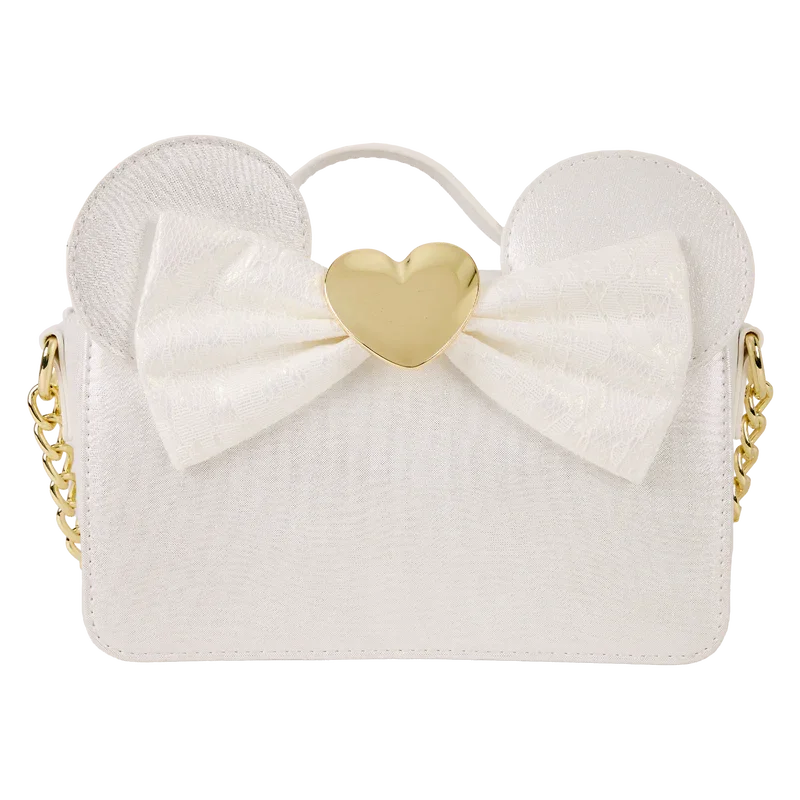 Loungefly Disney Minnie Mouse Iridescent Lace Wedding Crossbody Bag
