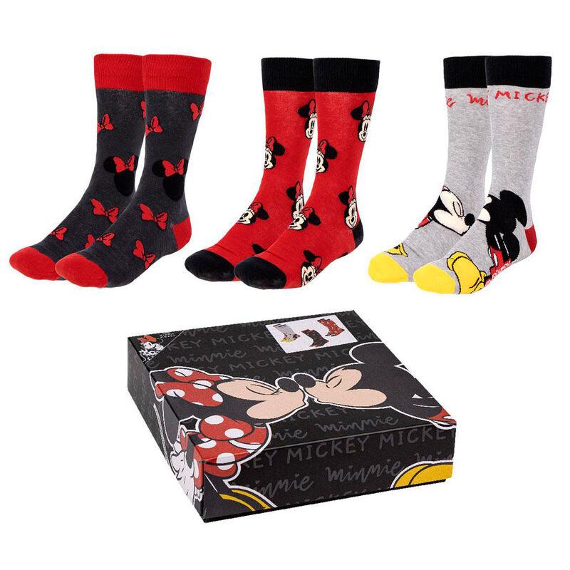Disney Minnie Mouse Adult Socks Pack 3 Pieces Gift Box - Cerda - Ginga Toys
