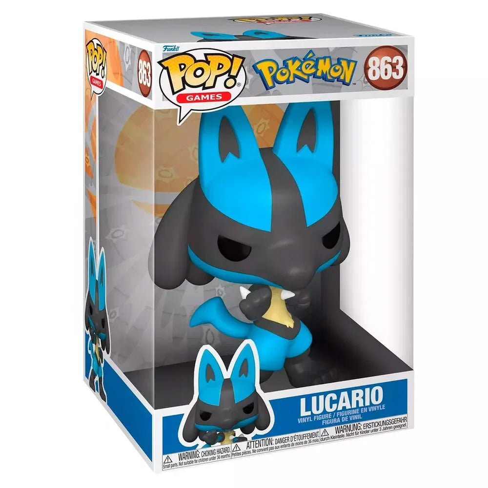 Funko 10" Pop! Games: Pokémon - Jumbo Lucario Figure #863 - Ginga Toys
