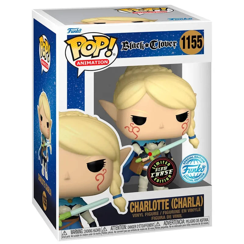 Funko Pop! Animation: Black Clover - Charlotte (Charla) Exclusive Glow (Chase) Vinyl Figure - Ginga Toys