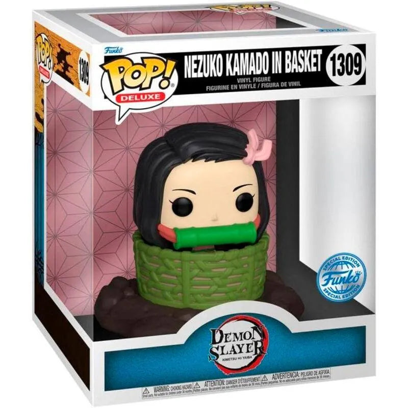 Funko Pop! Deluxe: Demon Slayer - Nezuko Kamado in Basket Exclusive Figure #1309 - Ginga Toys