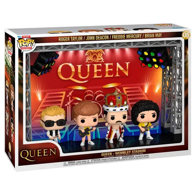 Funko Pop! Moments Deluxe: Queen Wembley Stadium - Roger Taylor, John Deacon, Freddie Mercury and Brian May Vinyl Figure #06 - Ginga Toys