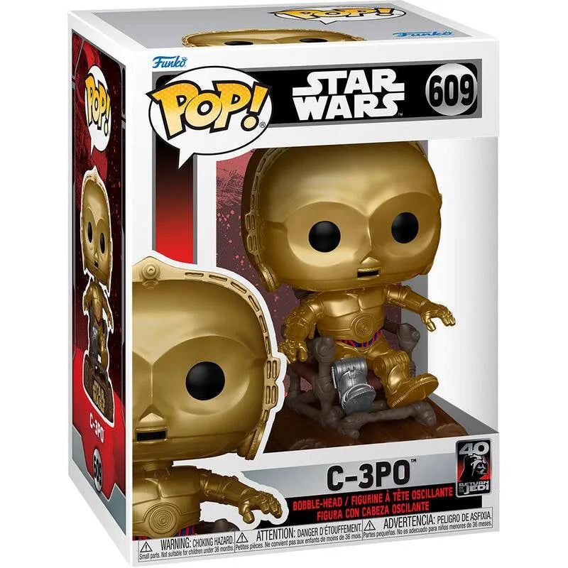 Funko Pop! Star Wars: Return of the Jedi 40th - C-3PO in Chair Vinyl Figure #609 - Funko - Ginga Toys
