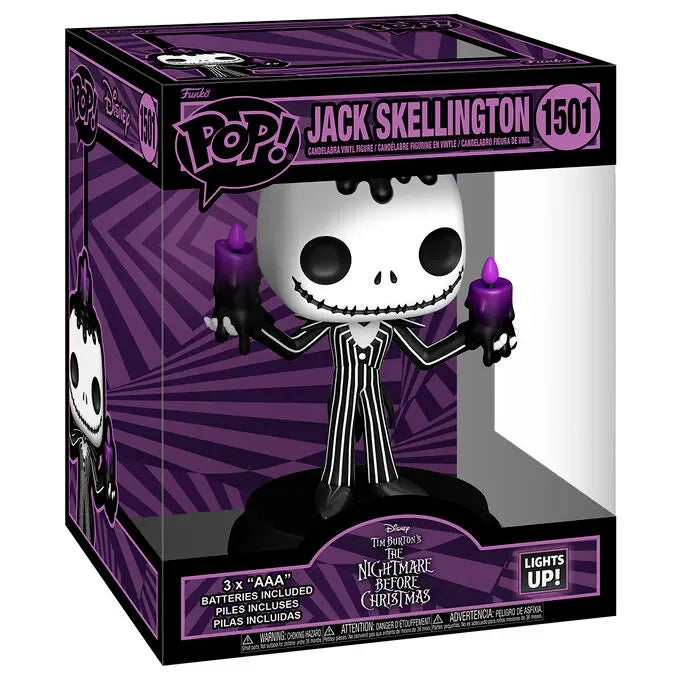 Funko Pop! Super: The Nightmare Before Christmas - Light-Up Jack Skellington Holding Candles Vinyl Figure #1501 - Ginga Toys