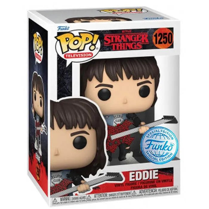 Funko Pop! TV: Stranger Things S4 - Eddie with Guitar Exclusive Figure #1250 - Funko - Ginga Toys