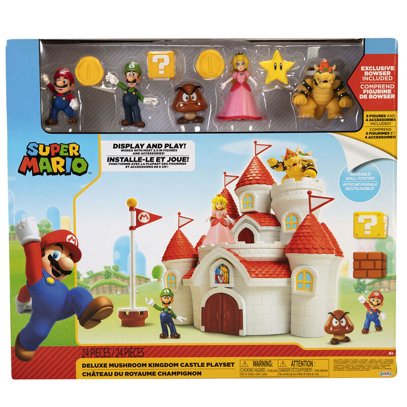 Super Mario Deluxe Mushroom Kingdom Castle Playset - Ginga Toys