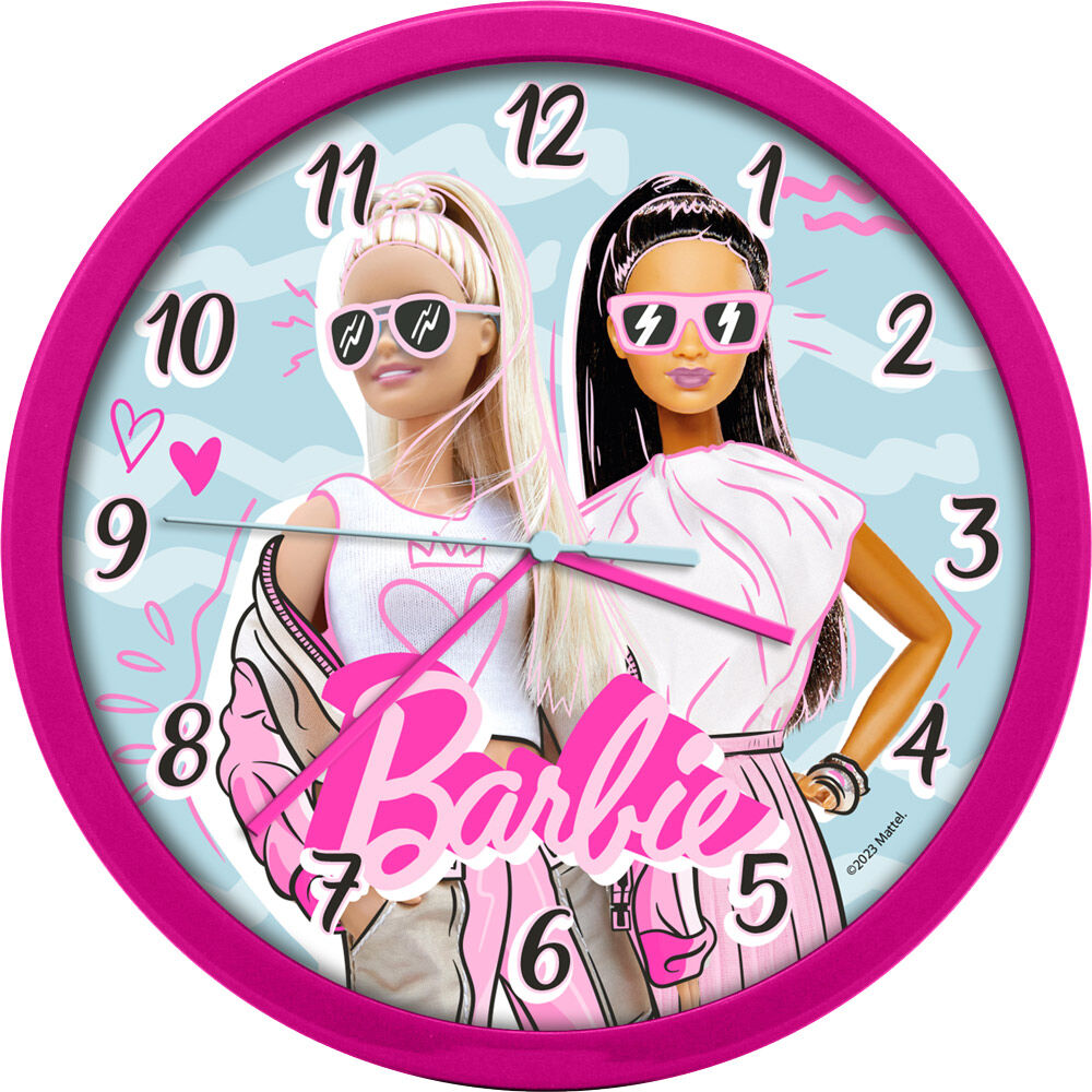 Premium AI Image  A pink hello kitty clock with a pink face on a blue  background.