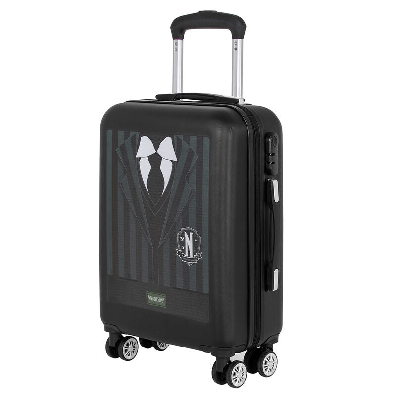 Netflix TV Wednesday Uniform Black ABS 4-Wheel Cabin Suitcase 55cm - Ginga Toys