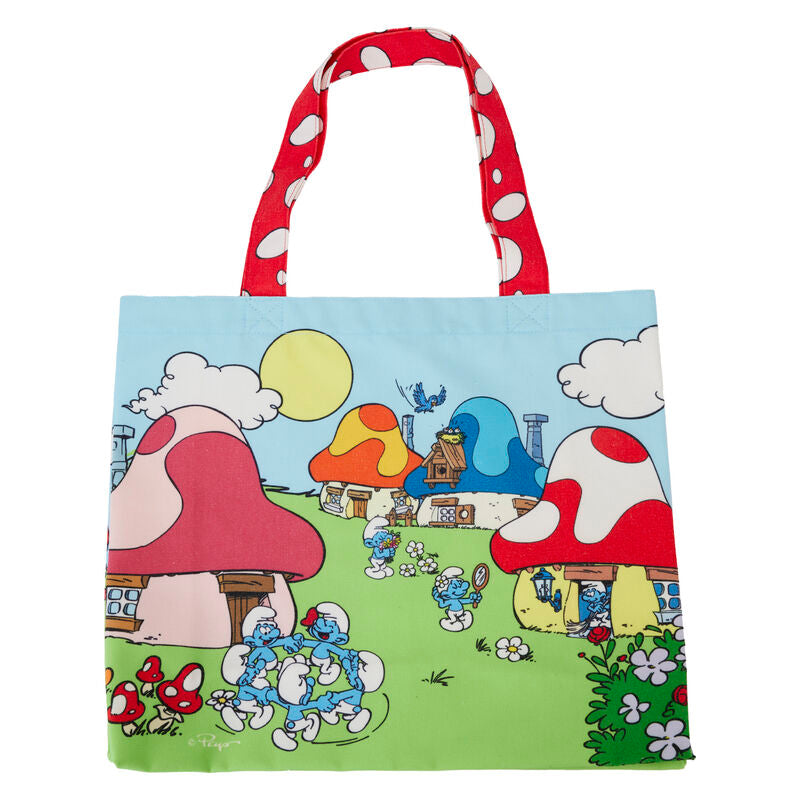 Loungefly Lafig Smurfs Village Life Canvas Tote Bag - Ginga Toys