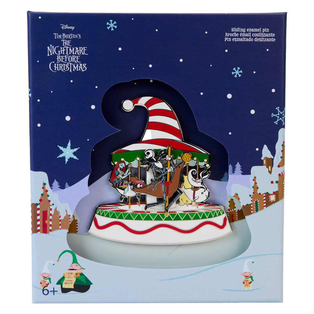 Loungefly Disney The Nightmare Before Christmas - Christmas Town Carousel Sliding 3" Collectors Pin - Ginga Toys