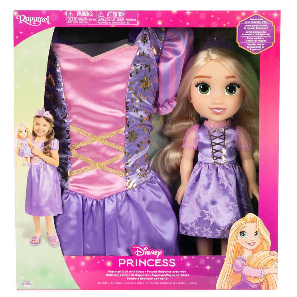 JAKKS Pacific Disney Tangled Rapunzel Doll 38cm and Dress Costume Gift Set - Ginga Toys