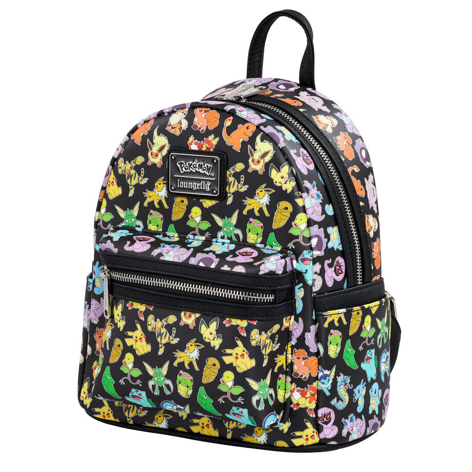 Loungefly Pokemon Multi Character All Over Print Mini Backpack display picture 3