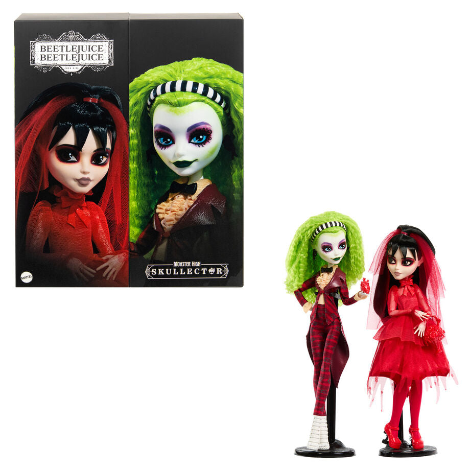 Monster High x Beetlejuice Beetlejuice Skullector Beetlejuice Wedding Exclusive Two-Pack Dolls Set - Ginga Toys