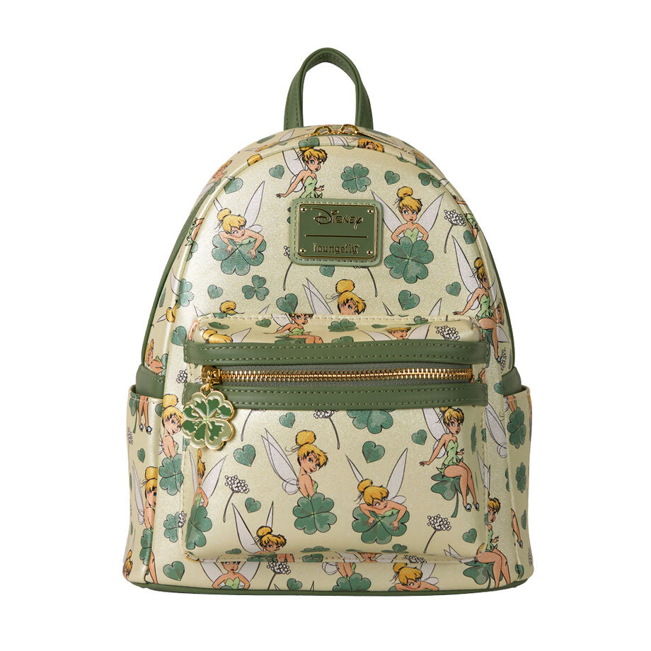 Loungefly Disney Peter Pan Tinker Bell Clover All-Over Print Mini Backpack - Ginga Toys