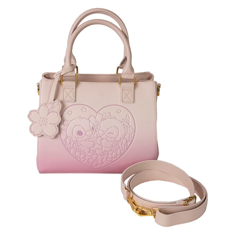 Loungefly Disney Stitch & Angel Cherry Blossom Heart Crossbody Bag - Ginga Toys