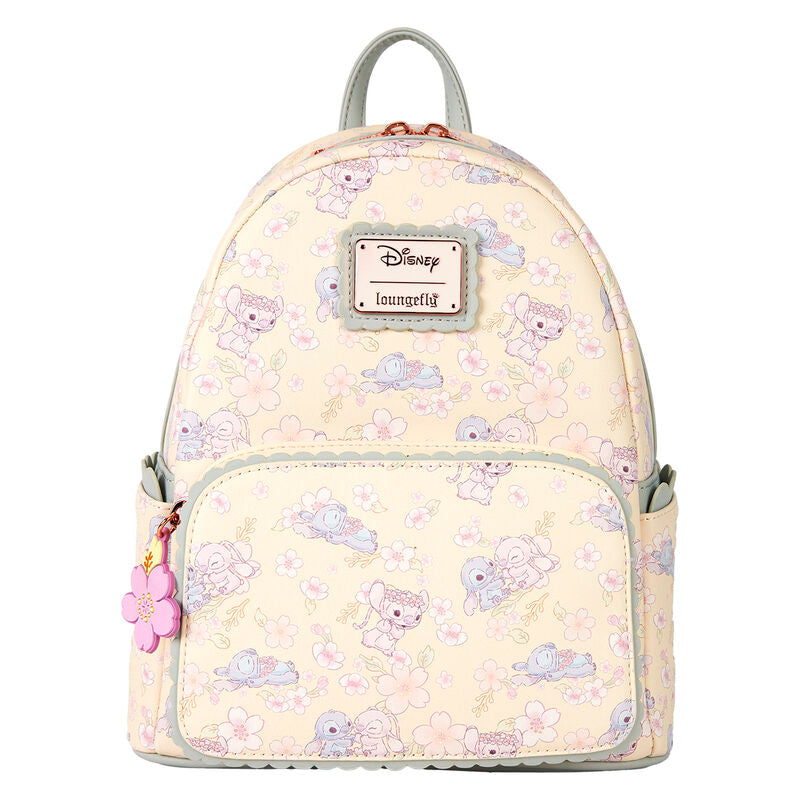 Loungefly Disney Stitch & Angel Cherry Blossom All-Over Print Mini Backpack - Ginga Toys