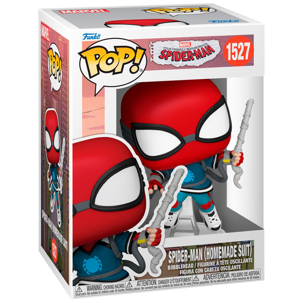 Funko Pop! Marvel: Your Friendly Neighbourhood Spider-Man - Spider-Man (Homemade Suit) Vinyl Figure #1527 - Ginga Toys
