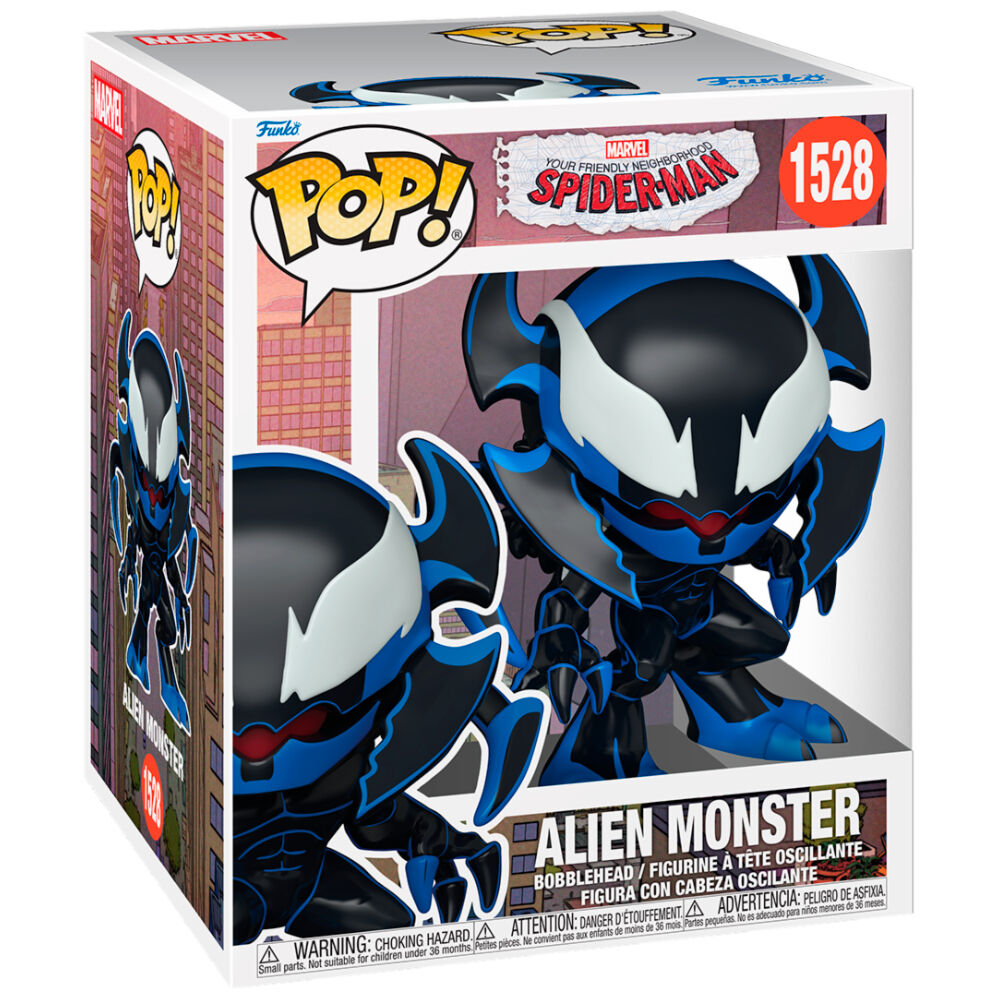 Funko Pop! Marvel: Your Friendly Neighbourhood Spider-Man - Super Sized 6" Alien Monster Vinyl Figure #1528 - Ginga Toys