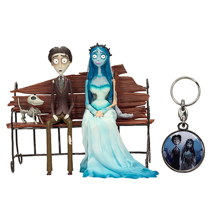 Corpse Bride Victor and Emily 1/10 Scale Figure Set and Metal Keyring - Ginga Toys