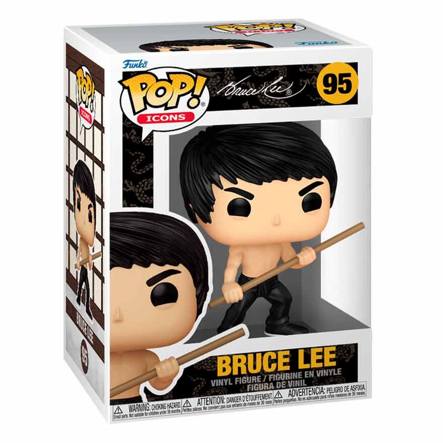 Funko Pop! Icons: Bruce Lee - Bruce Lee with Bo Staff Vinyl Figure #95 - Ginga Toys