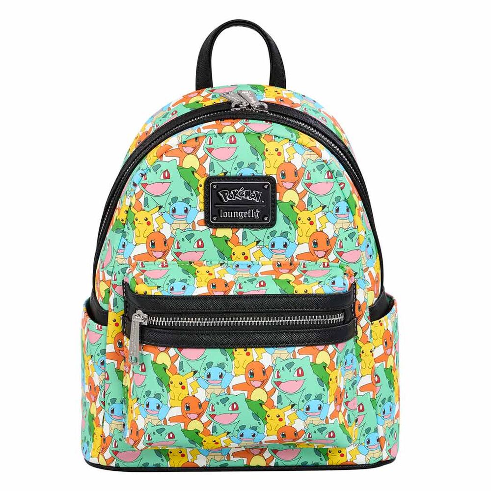 Loungefly Pokémon Starters and Pikachu AOP Mini Backpack