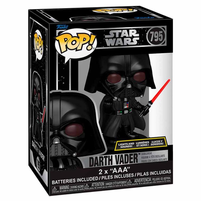 Star Wars Pop! #795 Lights and Sounds Darth Vader with Lightsaber Vinyl Figure #795 - Ginga Toys