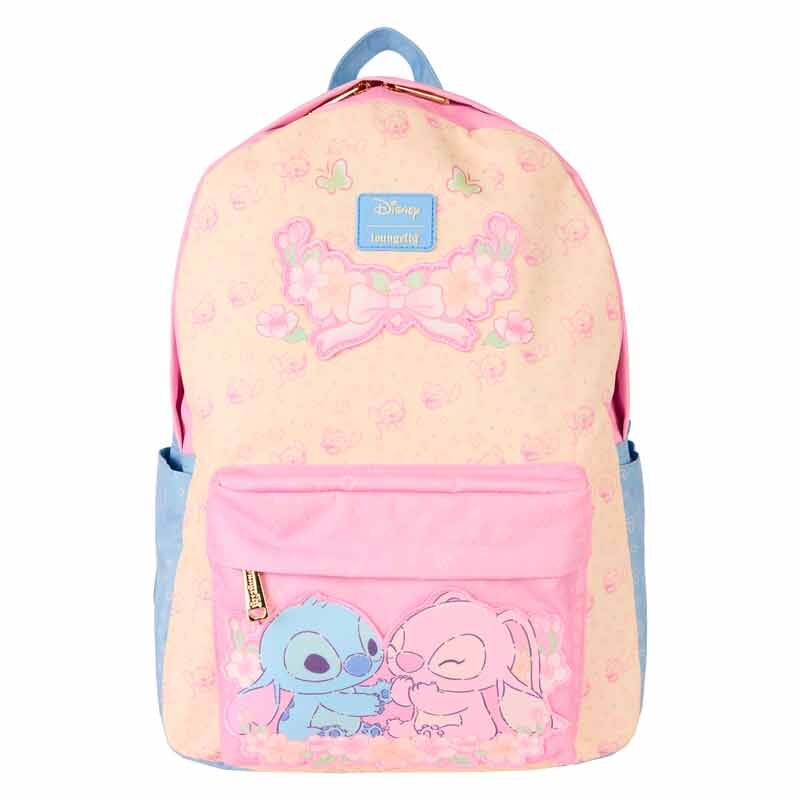 Loungefly Disney Stitch & Angel All-Over Print Nylon Full-Size Backpack - Ginga Toys