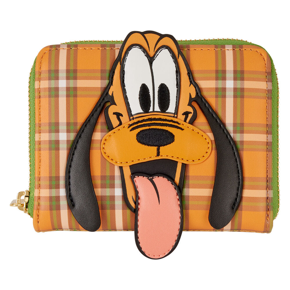 Loungefly Disney Pluto 95th Anniversary Plaid Zip Around Wallet - Ginga Toys