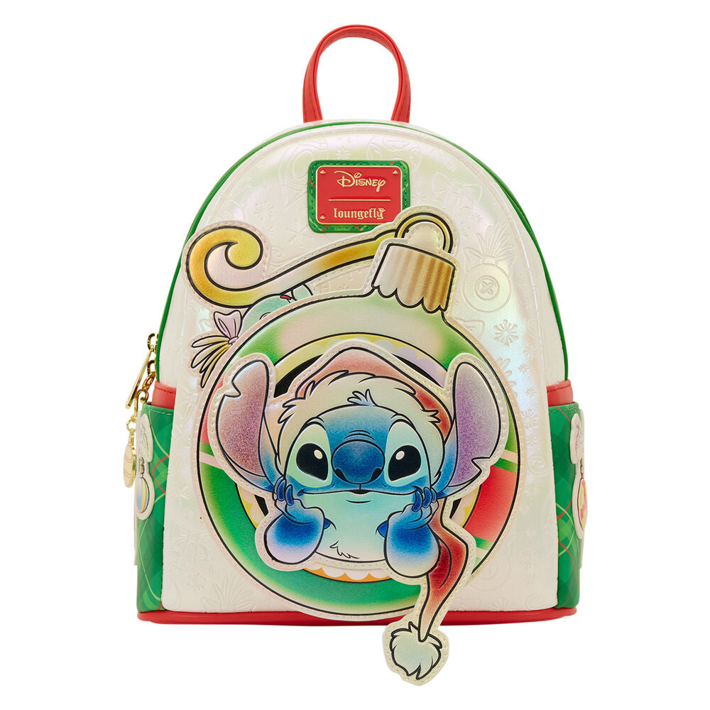 Loungefly Disney Stitch & Scrump Iridescent Holiday Ornament Mini Backpack - Ginga Toys