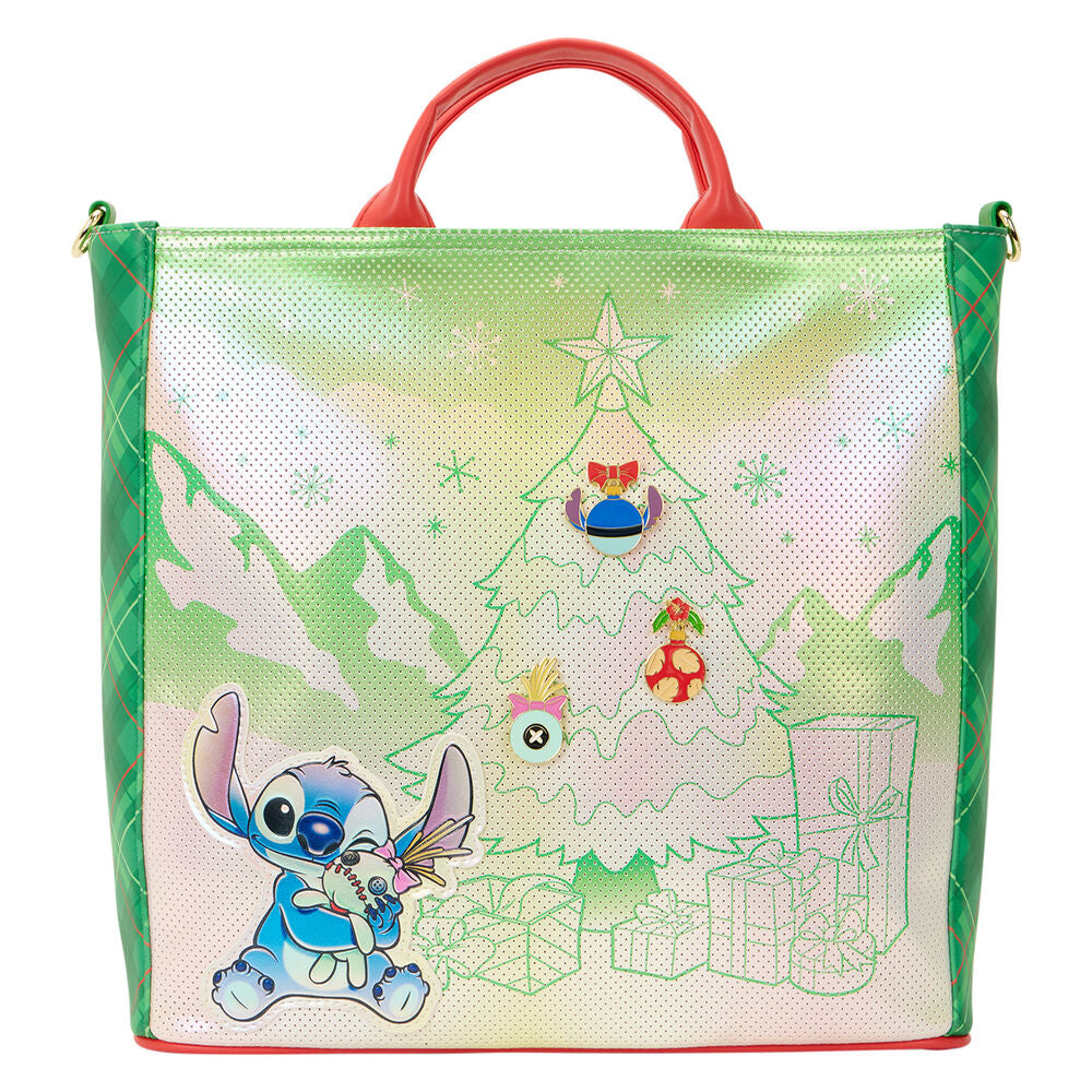 Loungefly Disney Lilo & Stitch Holiday Tote Pin Trader Crossbody Bag - Ginga Toys