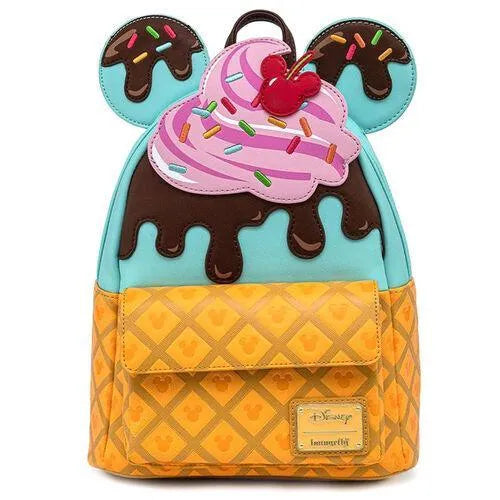 Loungefly Disney Mickey and Minnie Sweets Ice Cream Mini Backpack - Loungefly - Ginga Toys
