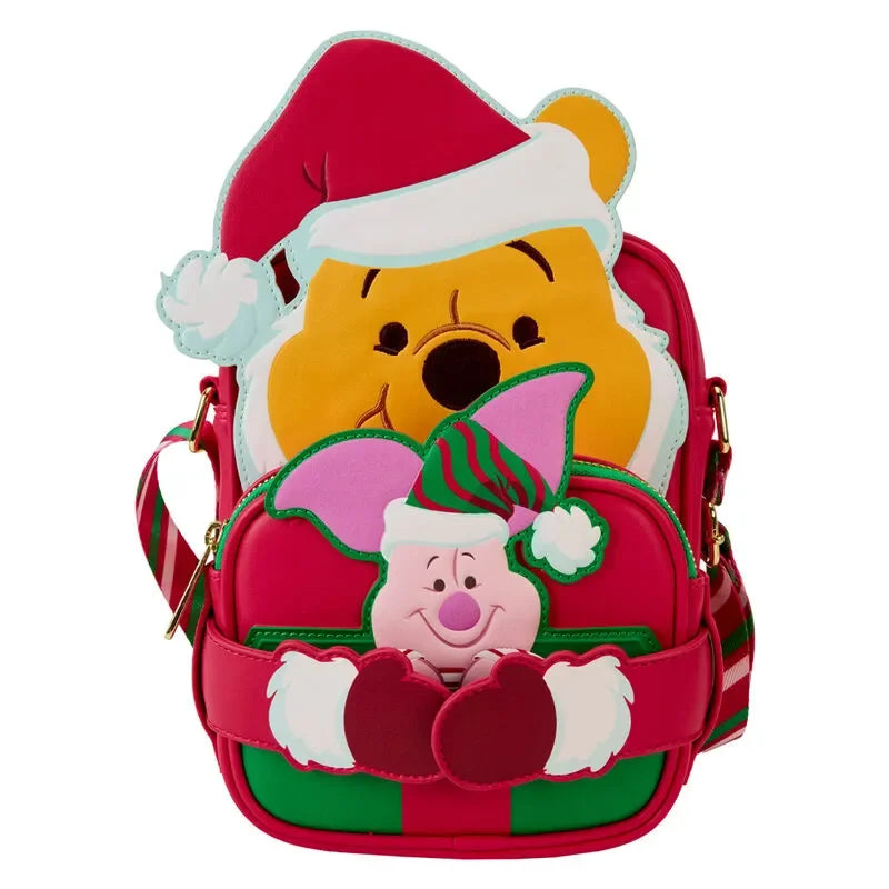 Loungefly Disney Winnie The Pooh Santa Winnie & Piglet Crossbuddies Cosplay Crossbody Bag With Coin Bag - Ginga Toys