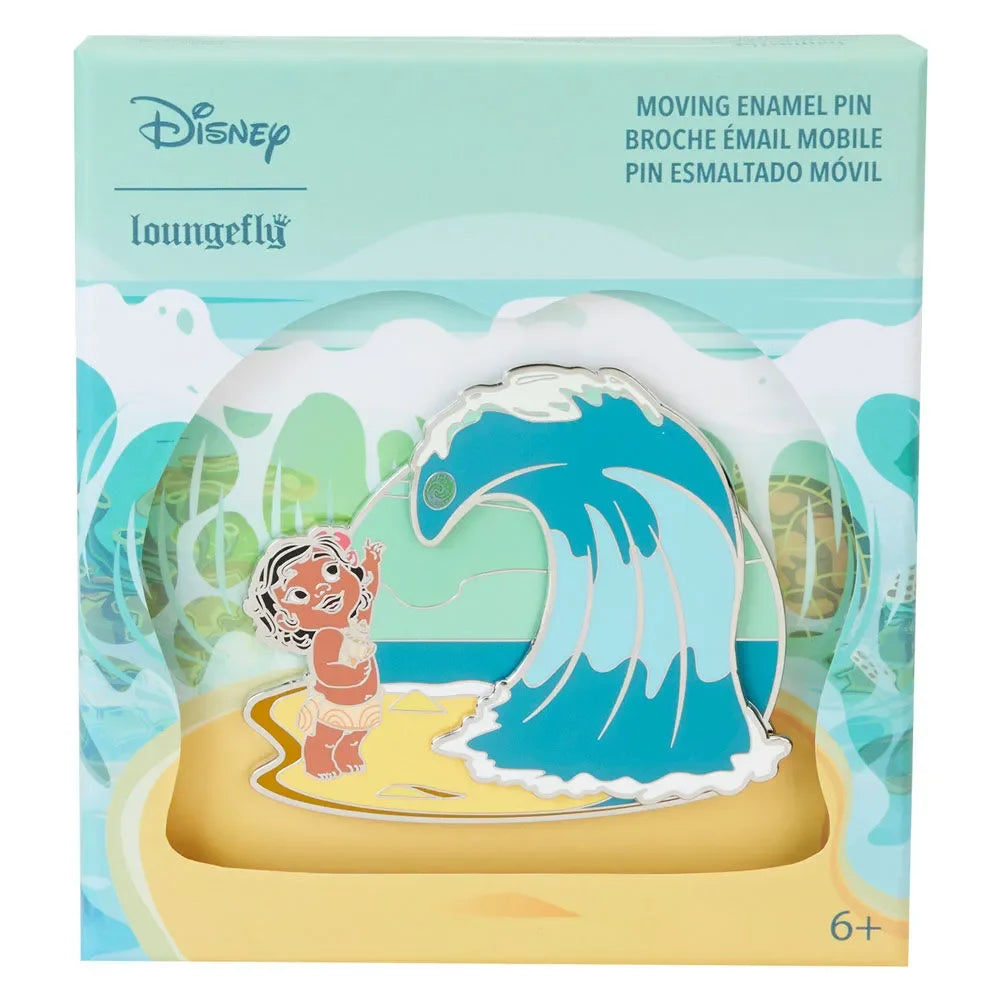 Loungefly Disney Young Moana Ocean Waves 3" Collector Box Sliding Pin - Ginga Toys