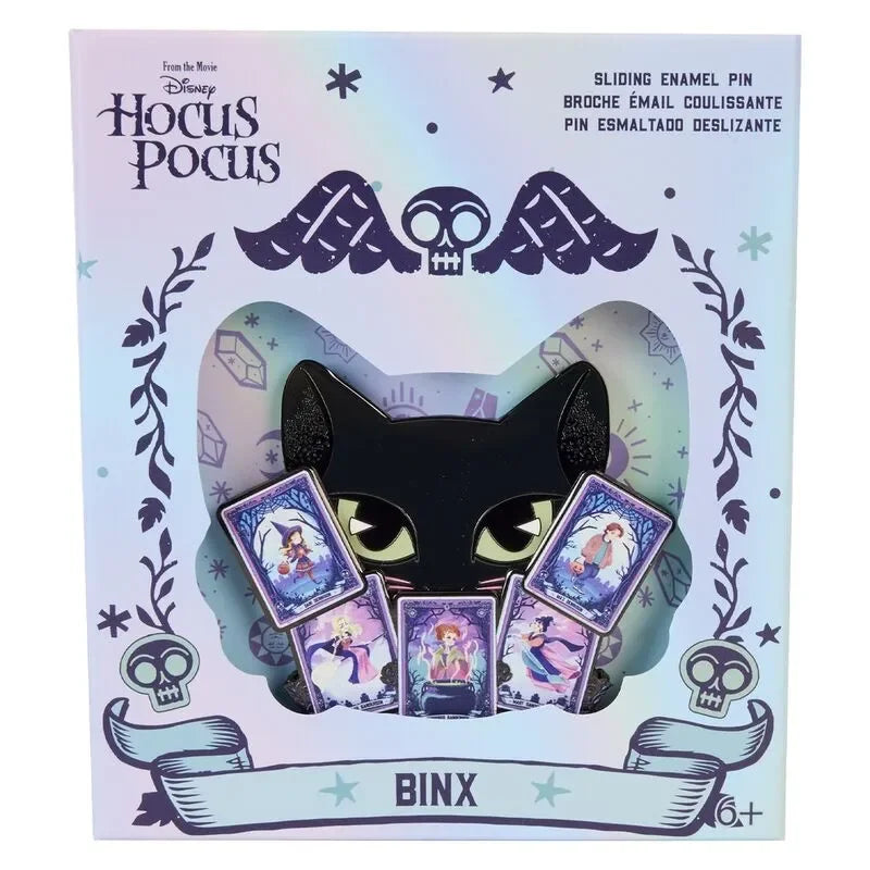 Loungefly Hocus Pocus Tarot Card Binx Glow 3" Collector Box Sliding Pin - Ginga Toys