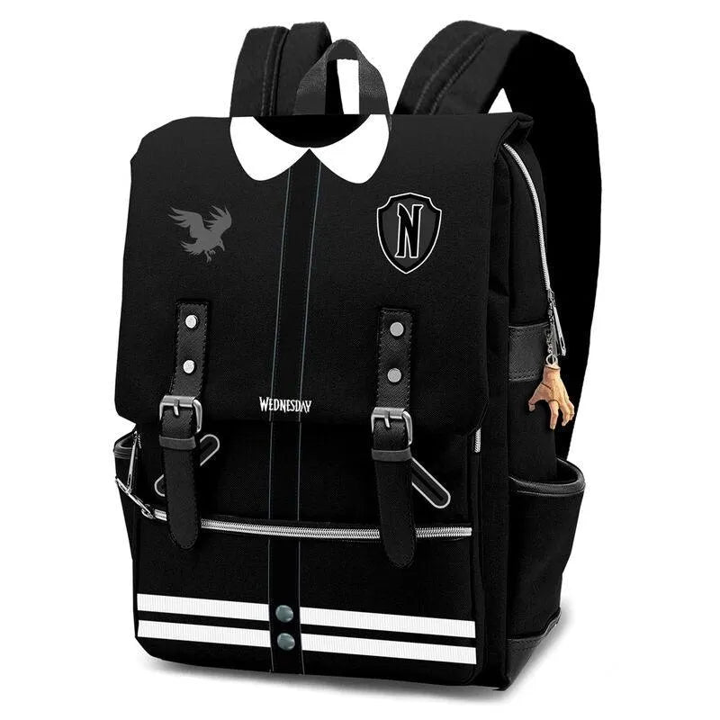 Netflix Wednesday Varsity Black backpack Bag - Karactermania - Ginga Toys