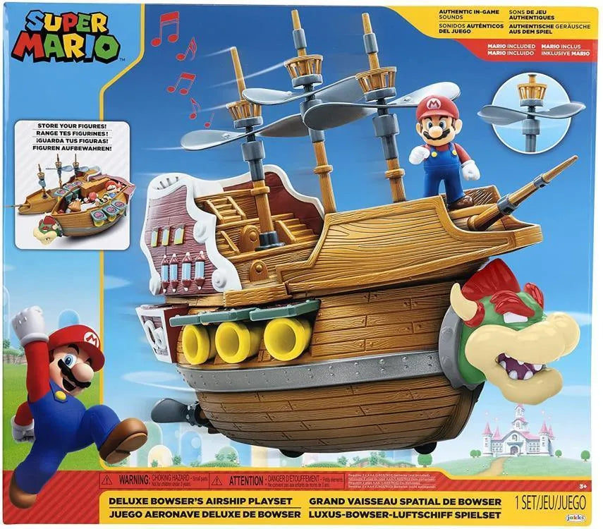 Nintendo Super Mario 2.5" Bowser's Air Ship Deluxe Playset - Jakks Pacific - Ginga Toys