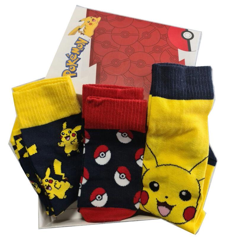 Pokémon - Adult Socks Pack 3 Pieces Gift Box 39/45 - Nintendo - Ginga Toys