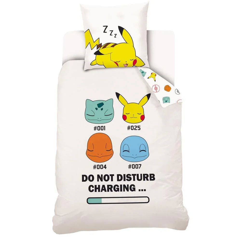 Pokemon premium cotton duvet cover bed Set 140x200 cm - Nintendo - Ginga Toys