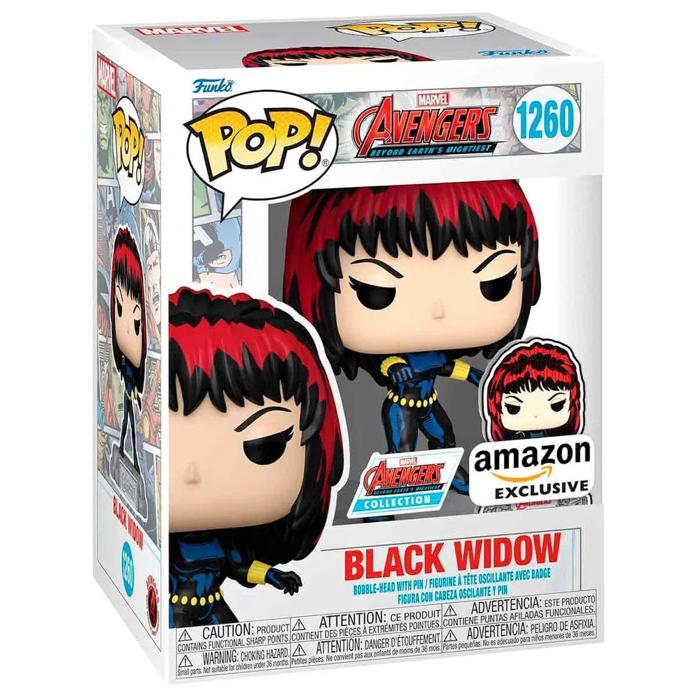 Pop! Marvel Comic: Avengers 60th Black Widow Exclusive Figure / Pin #1260 - Ginga Toys