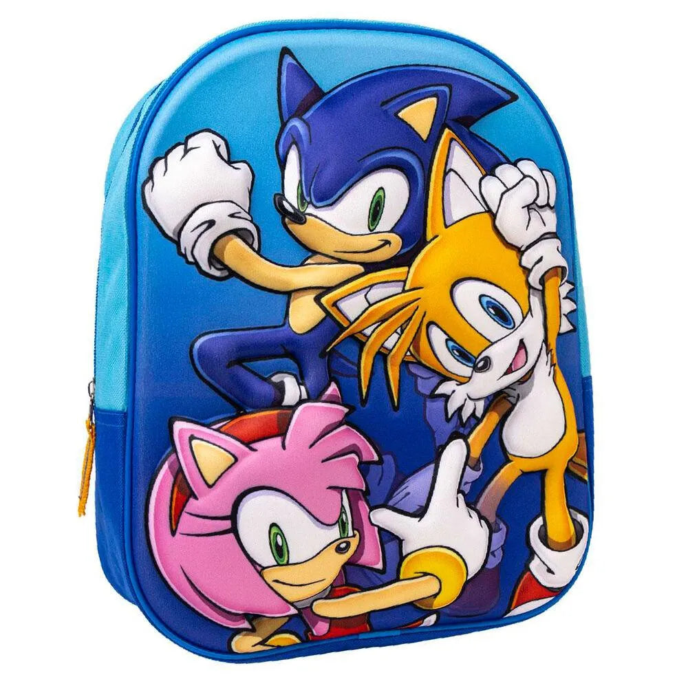 Sonic The Hedgehog 3D Kids School backpack 31cm - Cerda - Ginga Toys
