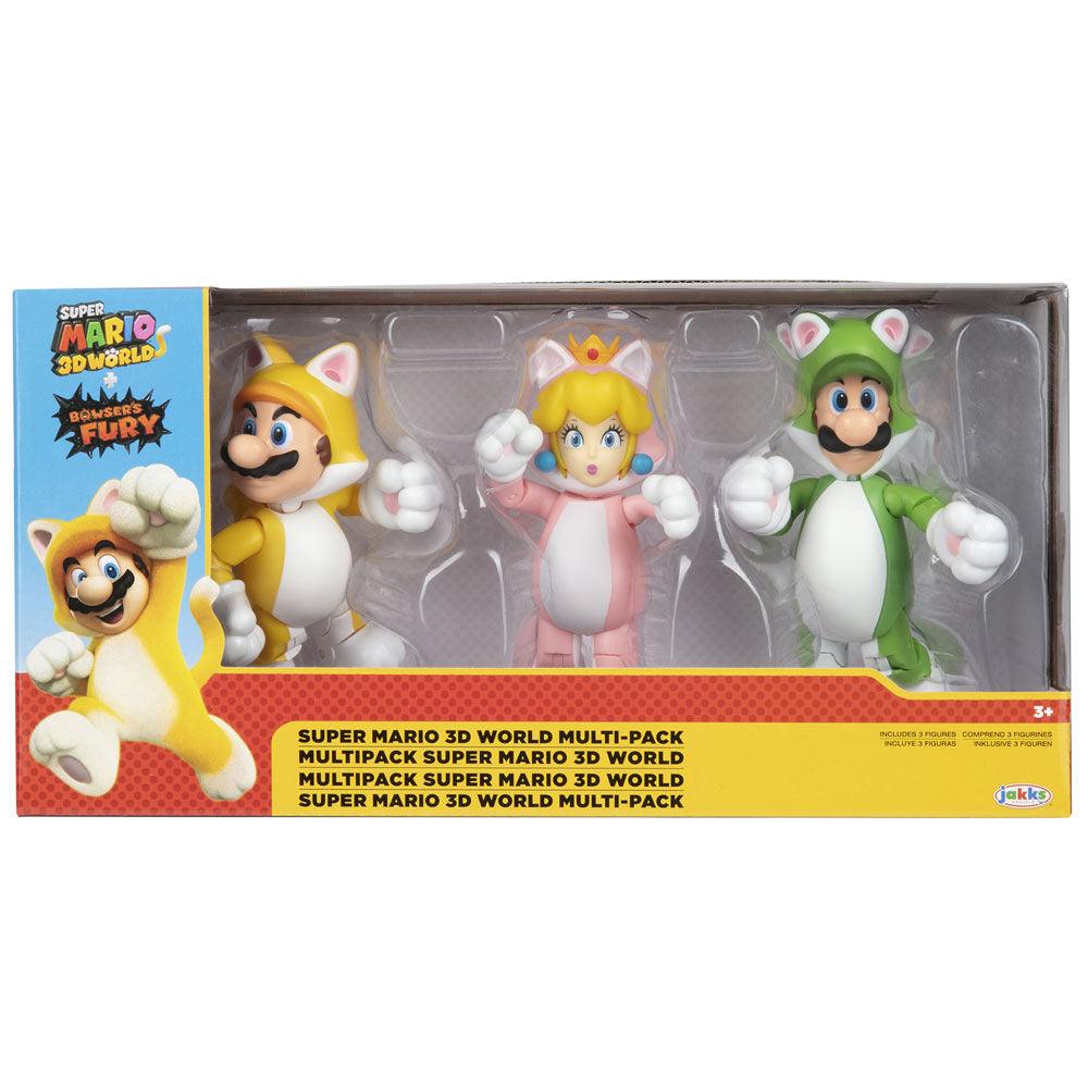Super Mario 3D World Multi Pack Browsers Fury Toy Cat Mario Peach Luigi Figure - Jakks Pacific - Ginga Toys