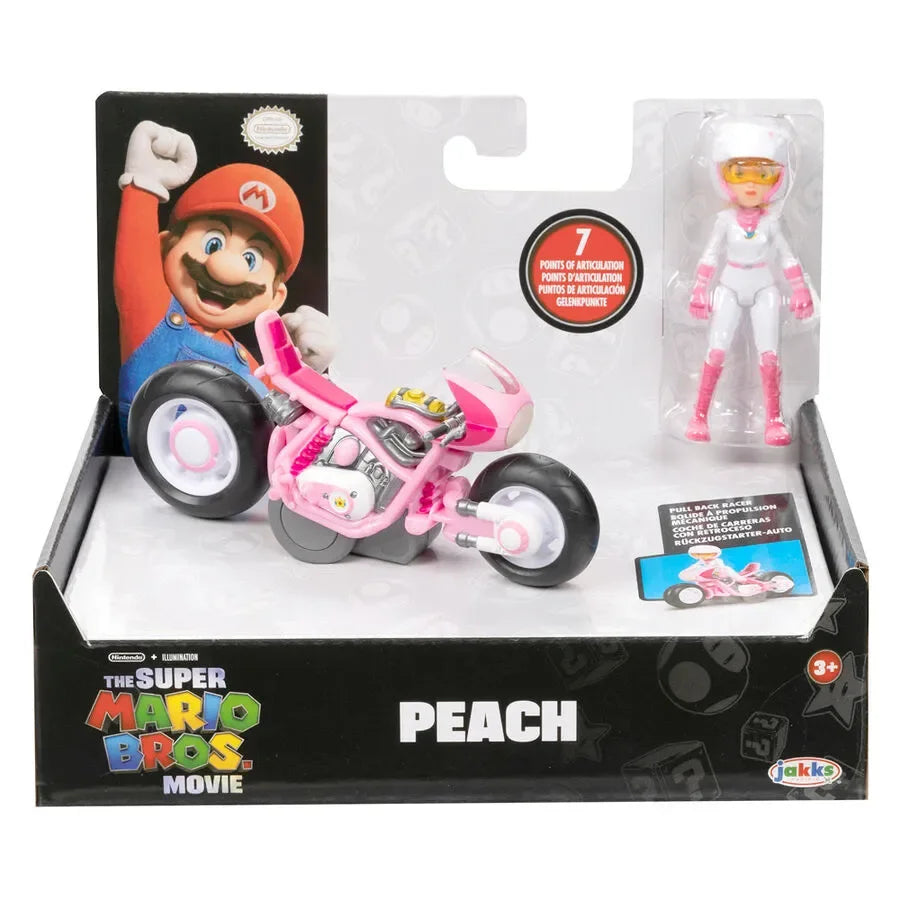 Super Mario Bros. The Movie Peach Pull Back kart Racer - Ginga Toys