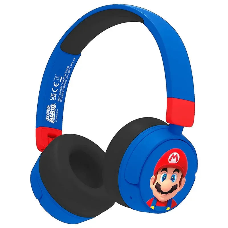 Super Mario Kids Wireless Headphones - Blue - Ginga Toys