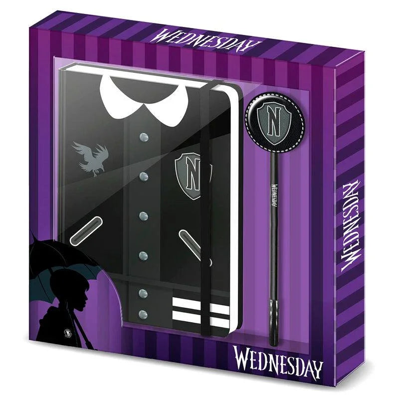 Wednesday Black Varsity Diary + pen set Gift - Karactermania - Ginga Toys